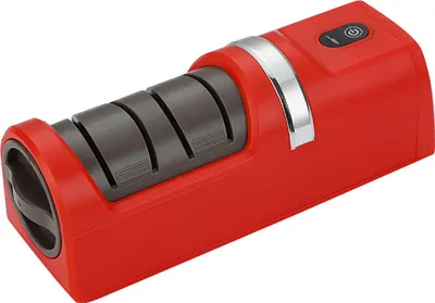 Obrázok produktu pre Elektrická brúska na nože Prenosná USB dobíjateľná s protišmykovou základňou Hrubý jemný brúsny kotúč pre kuchára Domáce vonkajšie kempingové použitie Červená