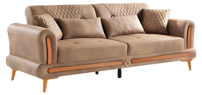 Produktbild von Ledersofa Couch Wohnlandschaft Garnitur Design Modern Sofas Sofa 3 Sitzer