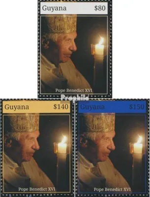 Produktbild von Briefmarken Guyana 2015 Mi 9122-9124 (kompl.Ausg.) postfrisch Papst Benedikt XVI.