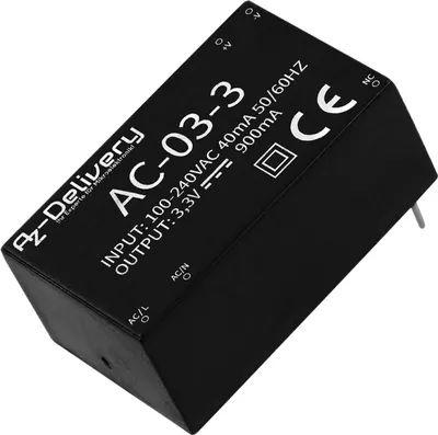 Image de AZ-Delivery : mini-bloc d'alimentation 220 V vers 3,3 V, compatible avec Arduino et Raspberry Pi, 1 bloc d'alimentation