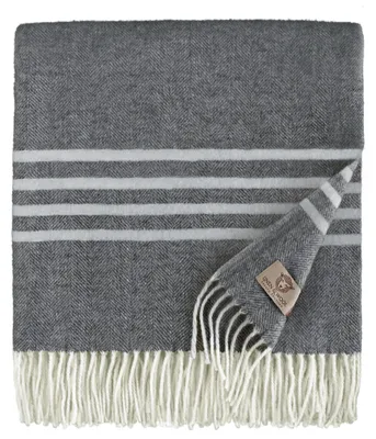 Productafbeelding van Merino Wol Plaid deken - Grijs - 140 x 200 cm