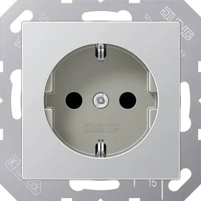 Immagine prodotto di JUNG Steckdose 1f alu glz A500 UP IP20 ZP