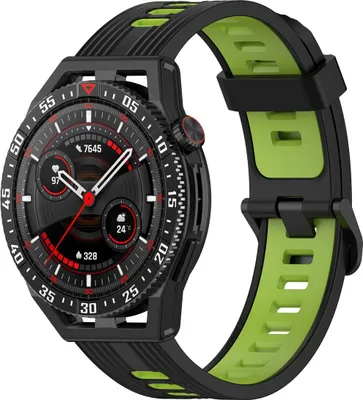 Produktbild von Smartwatch Armband Armbänder 22 mm für Samsung Galaxy LG Watch Honor Garmin, Farbe:Schwarz / Grün