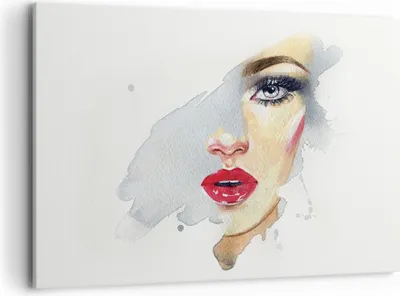 Produktbild von Bild auf Leinwand - Leinwandbild - Einteilig - Aquarell Frau Mund - 120x80cm - Wand Bild - Wanddeko - Wandbilder - Leinwanddruck - Bilder - Wanddekoration - Leinwand bilder - Wandbild - AA120x80-4891