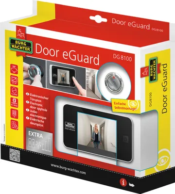 Produktbild von BURG-WóCHTER Door eGuard DG 8100, Digitaler Tôrspion Door eGuard, Elektronischer Tôrspion mit Kamera und Monitor, Ohne Nachtsicht