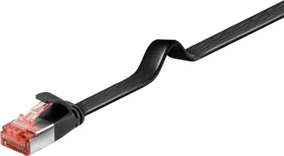 Image de goobay CAT 6 Câble patch plat U/FTP noir 15 m