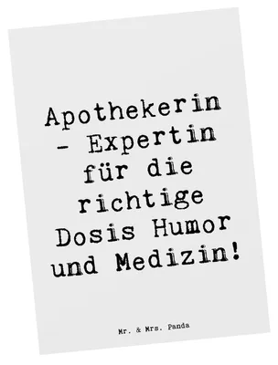 Produktbild von Mr. & Mrs. Panda Postkarte Spruch Apothekerin Humor Expertin - Weiß - Geschenk, Ansichtskarten, Geschenke für Berufstätige, Beratung, Heilberuf, Beruf, Grußkarte