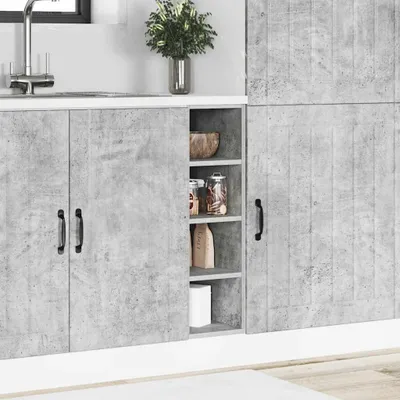 Produktbild von (Design 2026） Unterschrank Riga Betongrau 20x44,5x81,5cm Holzwerkstoff - HOMMIE 342160 - Küchenschränke
