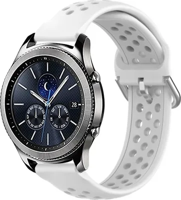 Produktbild von Strap-it Samsung Gear S3 Classic / Frontier Silikonarmband mit Löchern (Weiß)
