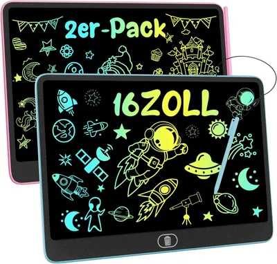 Produktbild von Großes LCD-Schreibbrett für Kinder – 16 Zoll, 2 Stück