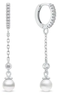 Immagine prodotto di Orecchini in argento con zirconi e perle EA989W