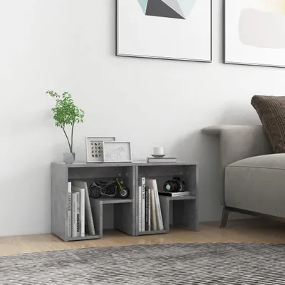 Immagine prodotto di vidaXL Comodini 2 pz. Grigio cemento 40x30x40 cm Materiale a base di legno