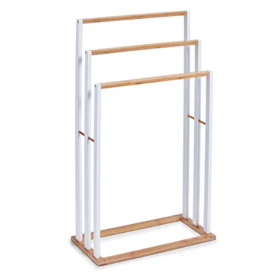 Produktbild von Zeller Handtuchständer, Bamboo/MDF, weiß - 48x24x82; 18635