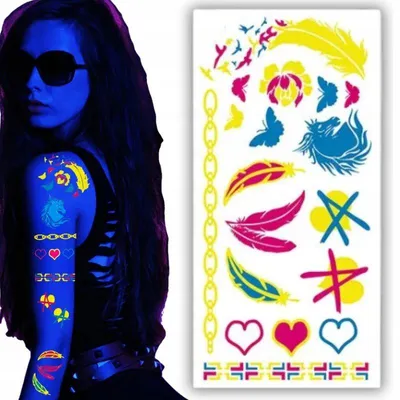 Produktbild von Hopki Cosplay Temporäres Tattoo Leuchtend Waschbar Körperaufkleber