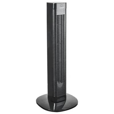 Image de Bestron Ventilateur de tour avec fonction d'orientation et minuterie, hauteur : 80 cm, 50 W, noir