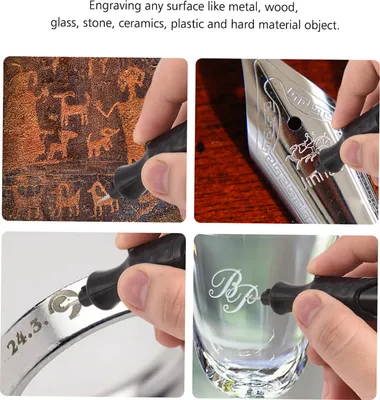 Obrázok produktu pre Elektrické mikro gravírovacie pero Mini gravírovací stroj Akumulátorové DIY nástroje Graver Kit s extra diamantovým hrotom Bit Náhrada pre DIY šperky Kovové sklo Plastové drevo Keramika Kameň
