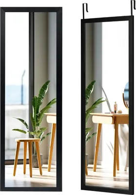 Immagine prodotto di Specchio da parete 120 x 37 cm. Specchio da anta con ganci per appendere regolabili in altezza. Specchio per camera da letto