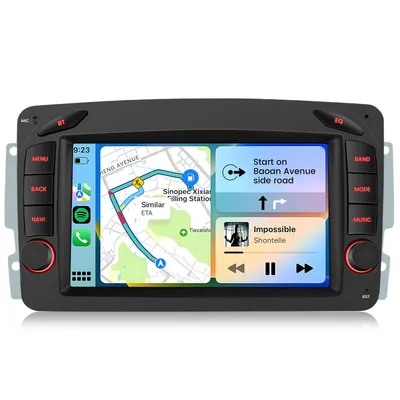 Obrázok produktu pre Autorádio Hexinex Android 15 s uhlopriečkou 7 palcov pre Mercedes W203/W209, Wi-Fi, 2 GB + 32 GB, 4-jadrový procesor, CarPlay