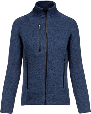 Produktbild von Kariban Damen Fleecejacke Outdoor Zipper Micro Fleece Full Zip, Größe:L, Farbe:Marineblau meliert