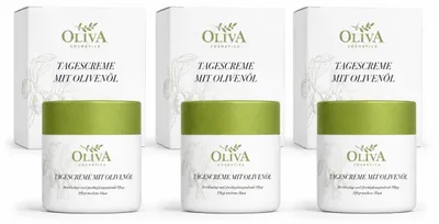 Produktbild von Oliva cosmetics Tagescreme mit Olivenöl – 50 ml ( 3 Pack)