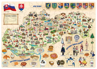 Imagen del producto de Rompecabezas - Mapa de Eslovaquia, 160 piezas