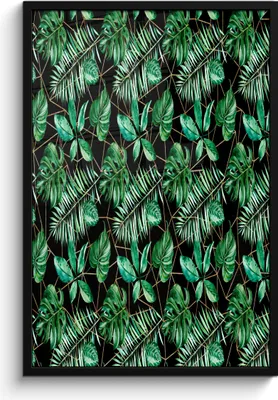 Produktbild von MuchoWow® MuchoWow® Gerahmtes Poster Vintage - Blätter - Farne 60x90 cm - Poster mit zchwarzem Bilderrahmen - Kunst