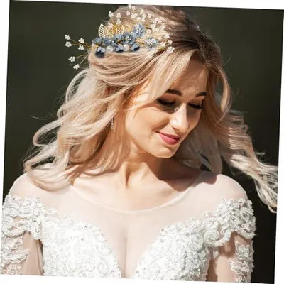 Produktbild von Blumenhaarkämme und Blumenhaarnadeln mit Strass-seitenkämmen Förmigen Haarnadeln für Brautschleier Styling und Haarschmuck mit Blumen für Hochzeit