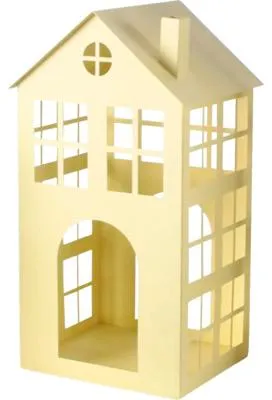 Produktbild von Laterne Lafiora Haus Metall 20 x 17 x 36 cm gelb