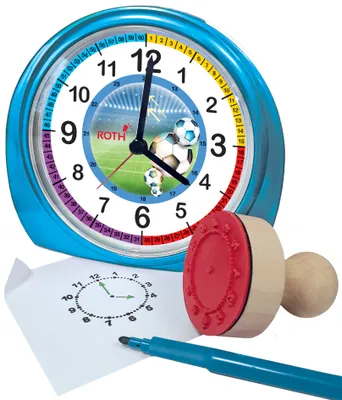 Immagine prodotto di ROTH 89436 Sveglia e set di timbri per bambini ROTH "Football", blu