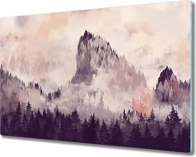 Produktbild von Glas Schneidebrett Herdabdeckplatten Schneideplatten - 80x52 cm - Bäume Landschaft