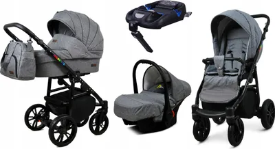 Obrázok produktu pre BabyLux® Color Lux | Kočík 4v1 Set | Grey Flex | Kombinovaný kočík | Set kočíka | Isof