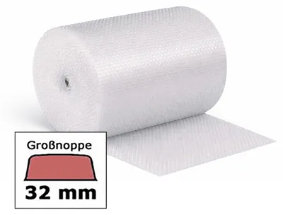 Produktbild von 1 Rolle 1-PACK BubbleStar+ Luftpolsterfolie großnoppig 100cm x 25m EXTRA GROSSE NOPPEN