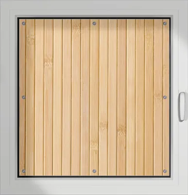 Produktbild von Wallario Lichtschutzbild, Dekorativer Sichtschutz Sonnenschutz 96 x 100 cm mit Motiv: Holzpanele hell - Verdunklung ohne Bohren