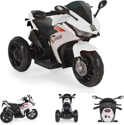 Obrázek produktu pro Moni dětská elektrická motorka Hurricane tři kola, hudební funkce, zpátečka bílá