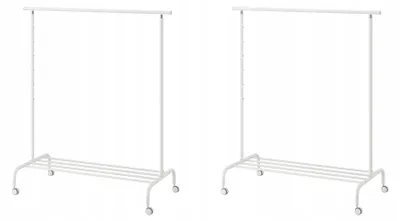 Produktbild von IKEA RIGGA Kleiderständer weiß verstellbar mit Rollen