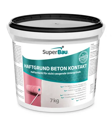 Produktbild von Superbau BETONKONTAKT 7kg, Haftgrund BETON mit QUARZSAND, Haftgrundierung für FLIESEN, Putzgrund, Quarzgrund für OSB Platten, ESTRICH, Holz, Rigip