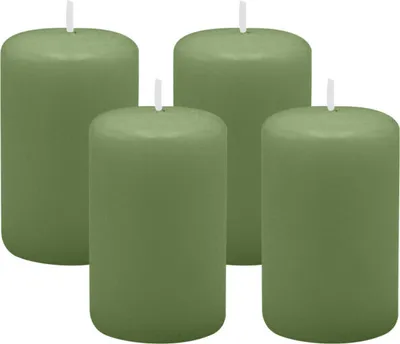 Produktbild von 4er Set Adventskranzkerzen Grün Ø 50 x 80 mm