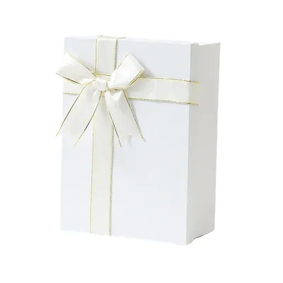 Produktbild von Geschenkbox Faltbare Gift Box mit Deckel und Band Geschenkkarton Geschenkboxen für Weihnachten Geburtstag Hochzeit 33x25x12.5cm Weiß