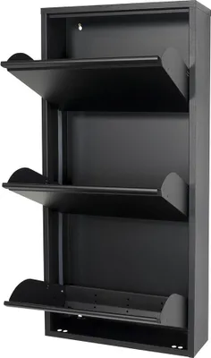 Zdjęcie produktu dla Stojak na buty Billy 3, wykonany z trwałego materiału, stal, czarny, 50 x 103 x 15,5 cm