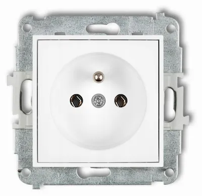 Productafbeelding van KARLIK MINI stopcontact met aarding, wit, mat