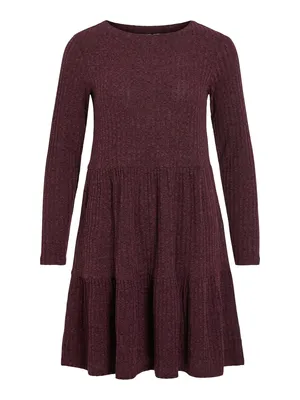 Produktbild von VILA Damen Minikleid Langarm Gerippter Stoff Regular Fit Größe: S