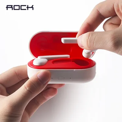 Immagine prodotto di ROCK TWS 5.0 Bluetooth Kopfhörer Touch Control Sport Wasserdichte Stereo Wireless Kopfhörer Doppel-Casque-Avec-Aufladung Mic Scatola bianca