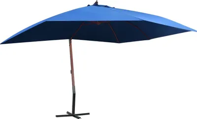 Produktbild von The Living Store Ampelschirm mit Holzmast 400×300 cm Blau