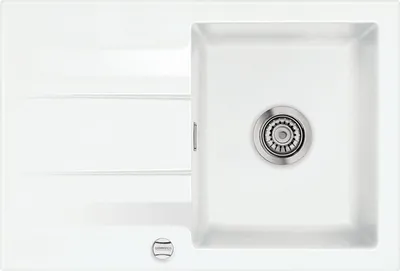 Produktbild von Systemceram KeraDomo Spüle GENEA 75 in POLAR mit Excenterbedienung / Einbauspüle
