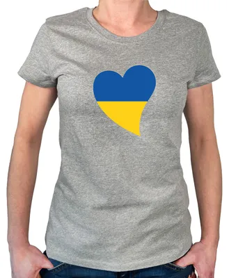 Produktbild von Huuraa Damen T-Shirt Ukraine Flagge Herz M Sport Grey Bio Baumwolle Fairtrade Damenshirt Geschenkidee