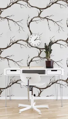 Produktbild von Coloray Fototapete 250x104 cm Vlies-Fototapete - Baumzweige Retro Vintage Wald Woodsautumn