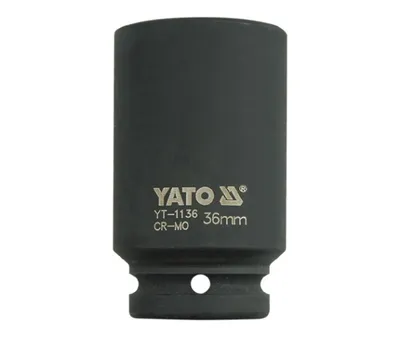 Obrázek produktu pro Yato YT-1136, Rázová hlavice, Černá, 1 hlava/hlavy, 3/4", Metrický, 36 mm