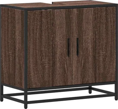 Image de vidaXL Armoire sous lavabo brun imitation chêne 65x33x60 cm