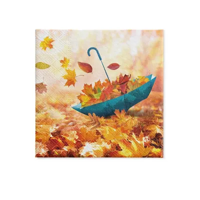 Zdjęcie produktu dla 20 serwetek Umbrella Leaves – jesienne liście na parasolu 33 x 33 cm