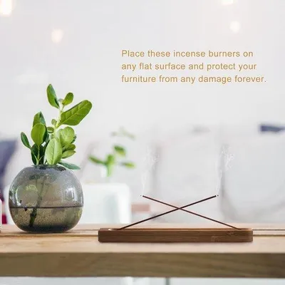 Productafbeelding van Famanu Bamboe Halter, 28 cm, handgemaakt met asopvangbak, ideaal voor wierookstokjes, aromatherapie en ontspanning